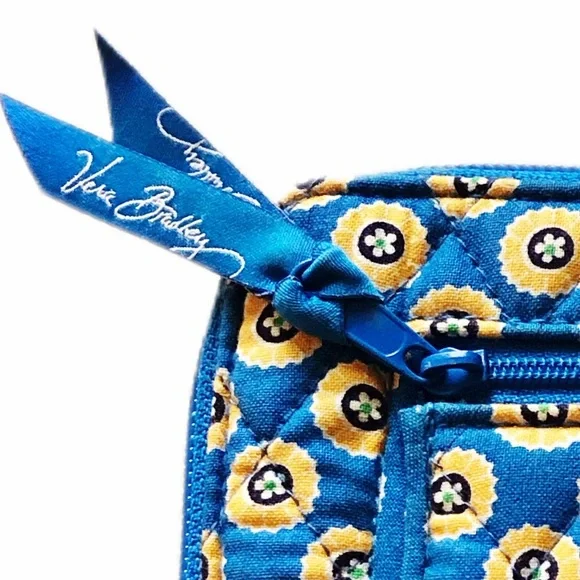 Vera Bradley Blue/ Yellow Print Zippered Wallet - Picture 5 of 5